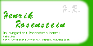 henrik rosenstein business card